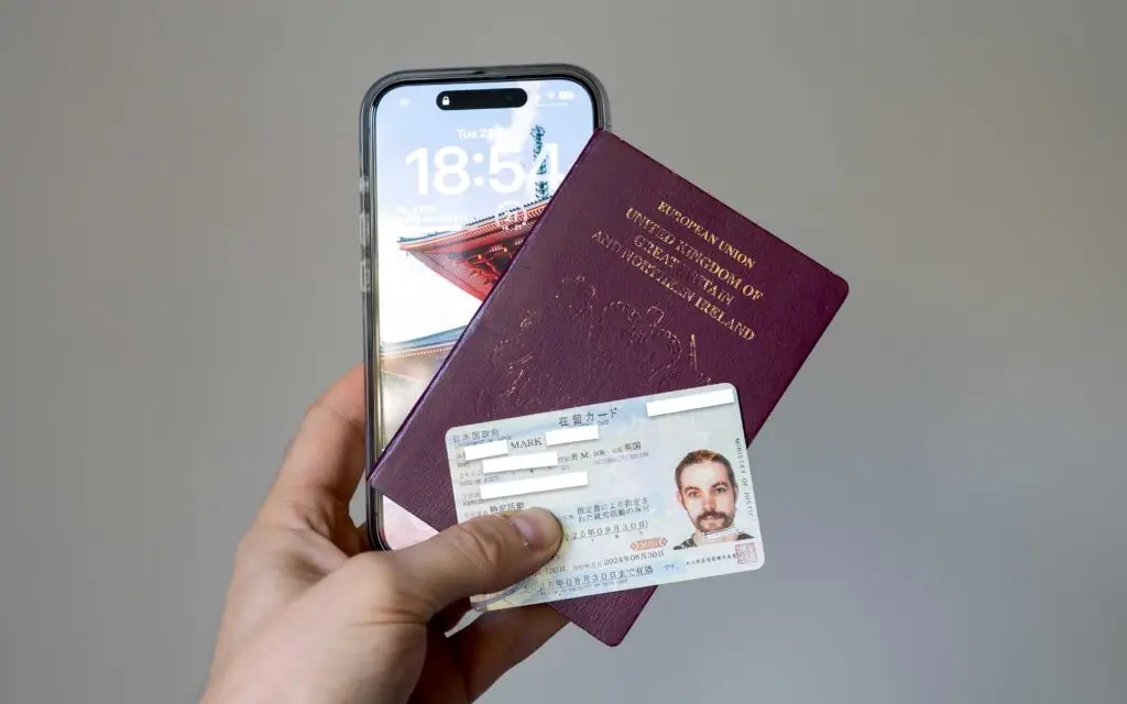 UK passport, Japanese residence card and phone with Japanese SIM needed to open a Japan bank account